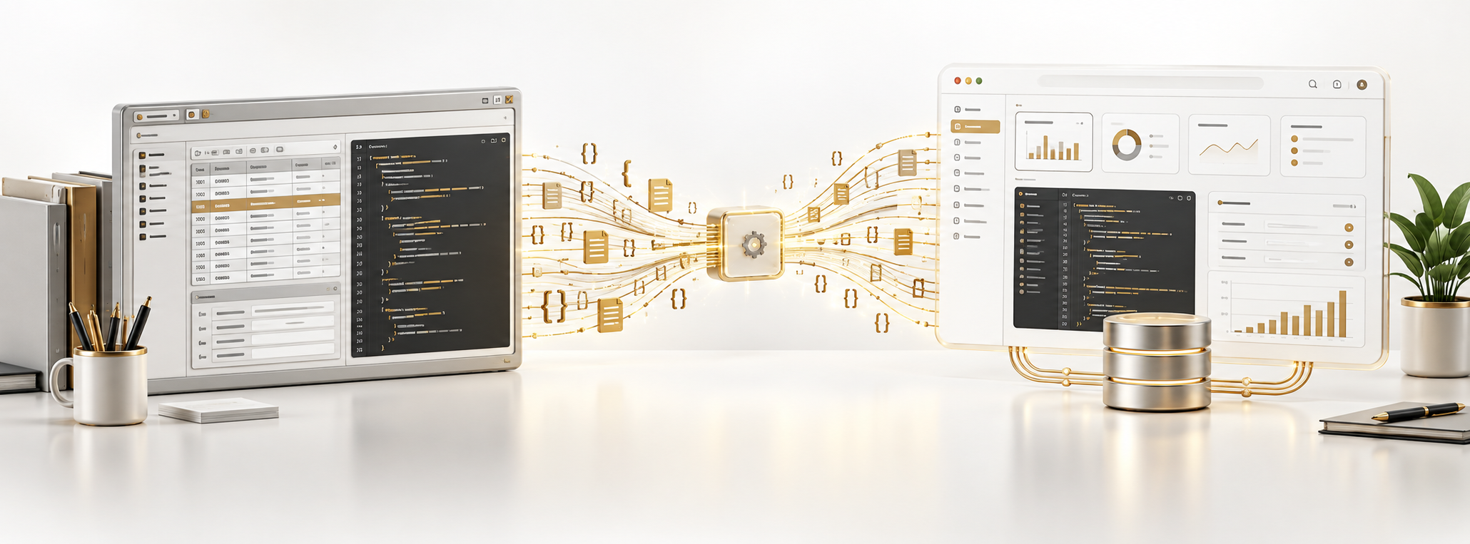 Migration du code et des données d’une application métier vers une interface modernisée.